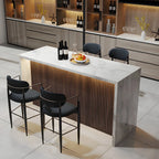 Modern LED White Marble Counter Height Bar Table