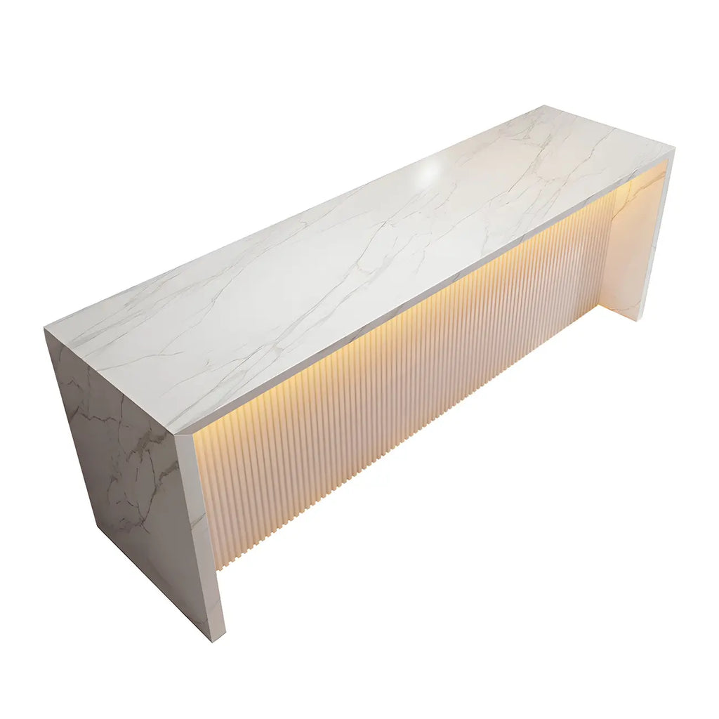 Modern LED White Marble Counter Height Bar Table