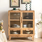Classic Wooden Brown China Cabinet with Storage
