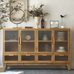 Classic Wooden Brown China Cabinet with Storage