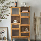 Classic Wooden Brown China Cabinet with Storage