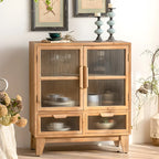 Classic Wooden Brown China Cabinet with Storage