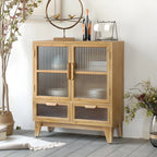 Classic Wooden Brown China Cabinet with Storage
