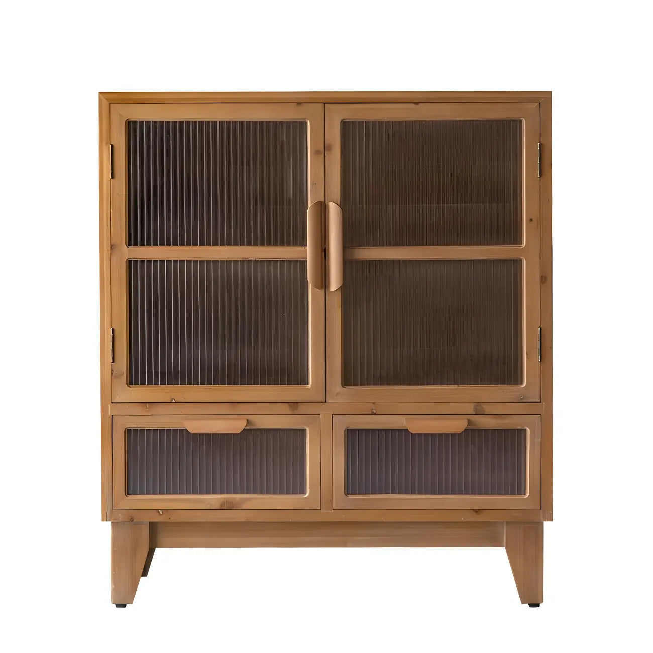 Classic Wooden Brown China Cabinet with Storage