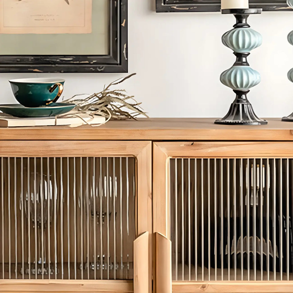 Classic Wooden Brown China Cabinet with Storage