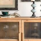 Classic Wooden Brown China Cabinet with Storage