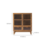 Classic Wooden Brown China Cabinet with Storage