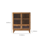 Classic Wooden Brown China Cabinet with Storage