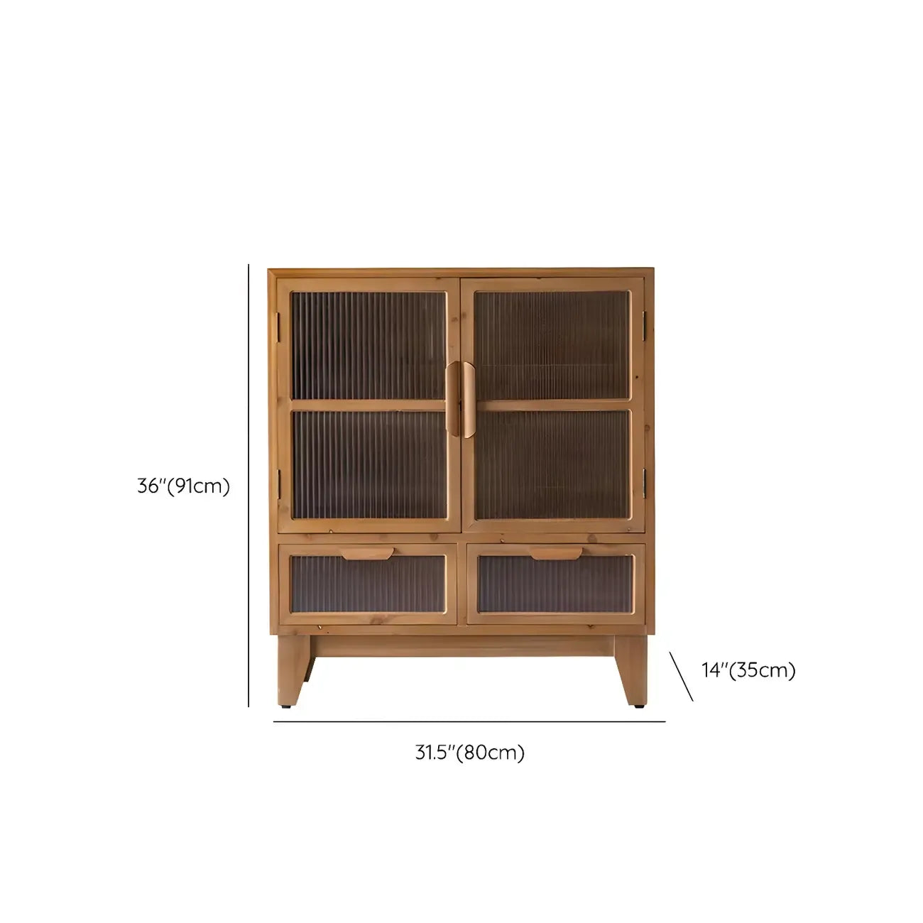 Classic Wooden Brown China Cabinet with Storage