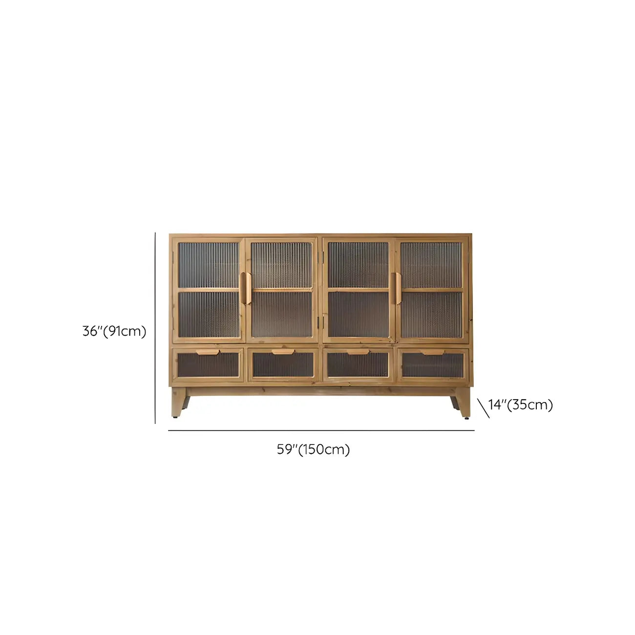 Classic Wooden Brown China Cabinet with Storage
