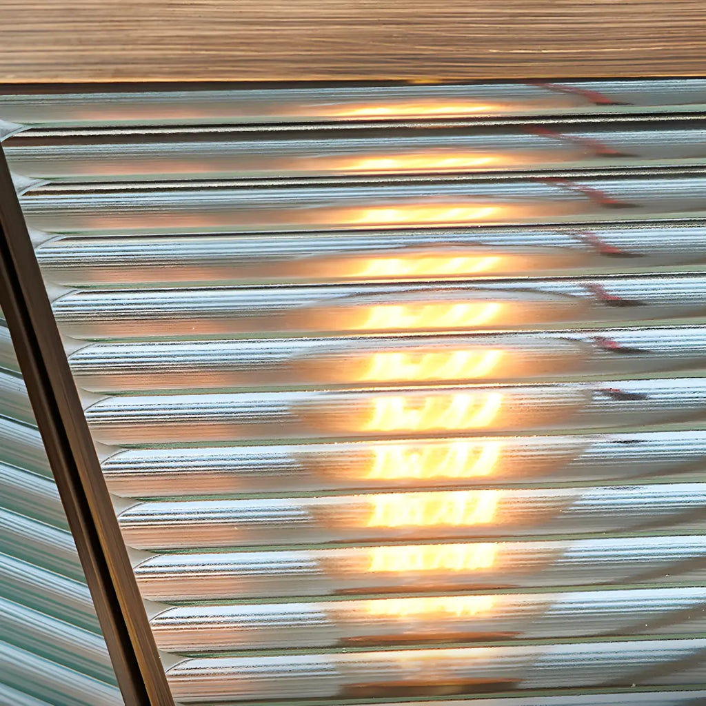 Bronze Solar Striped Reverse-Pyramid Outdoor Post Lights
