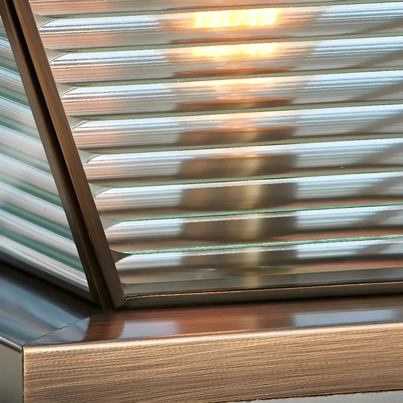 Bronze Solar Striped Reverse-Pyramid Outdoor Post Lights