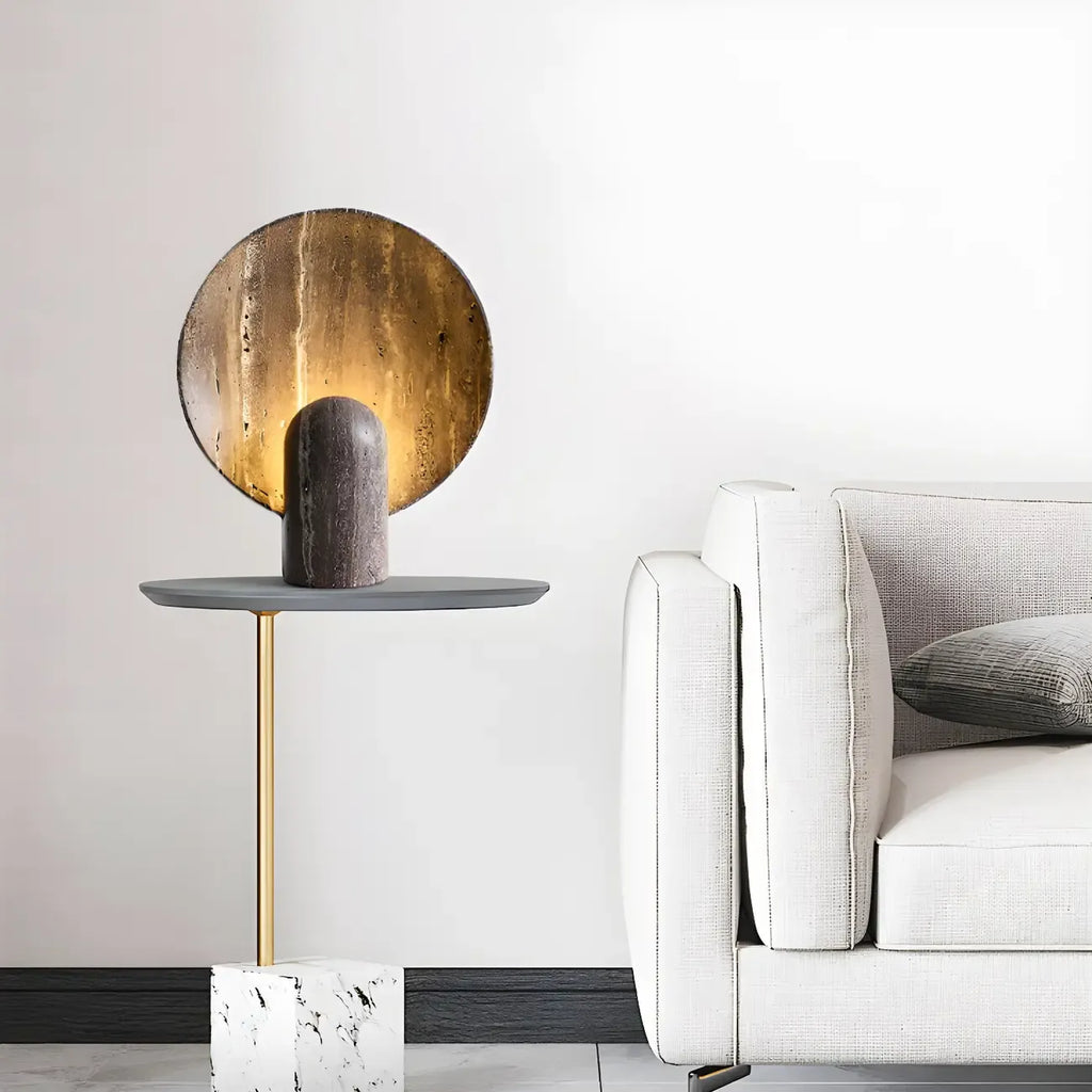 Modern Art Deco Stone Table Lamp for Bedroom