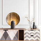 Modern Art Deco Stone Table Lamp for Bedroom
