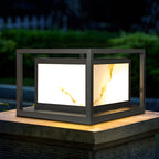 Black Metal Cubic Open Frame Post Cap Light