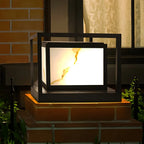 Black Metal Cubic Open Frame Post Cap Light