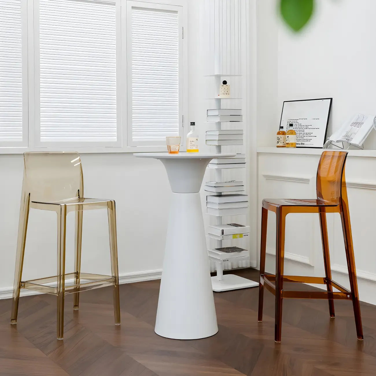 Modern Acrylic Transparent Stylish Rectangle Bar Stool