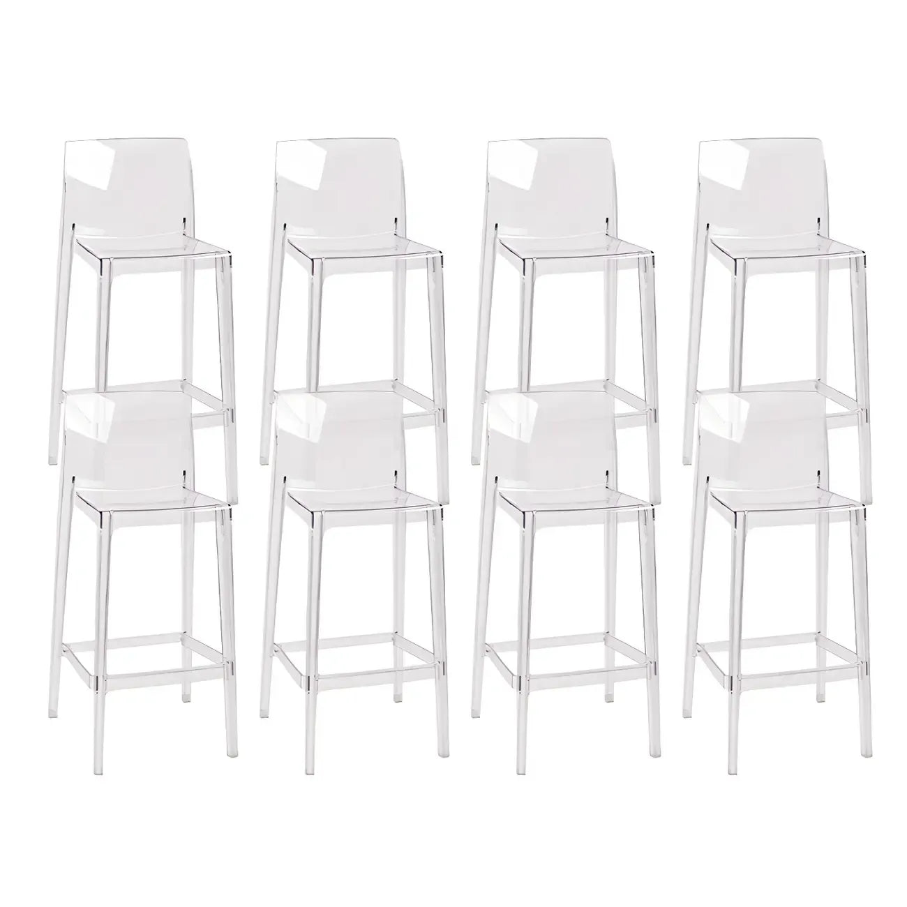 Modern Acrylic Transparent Stylish Rectangle Bar Stool