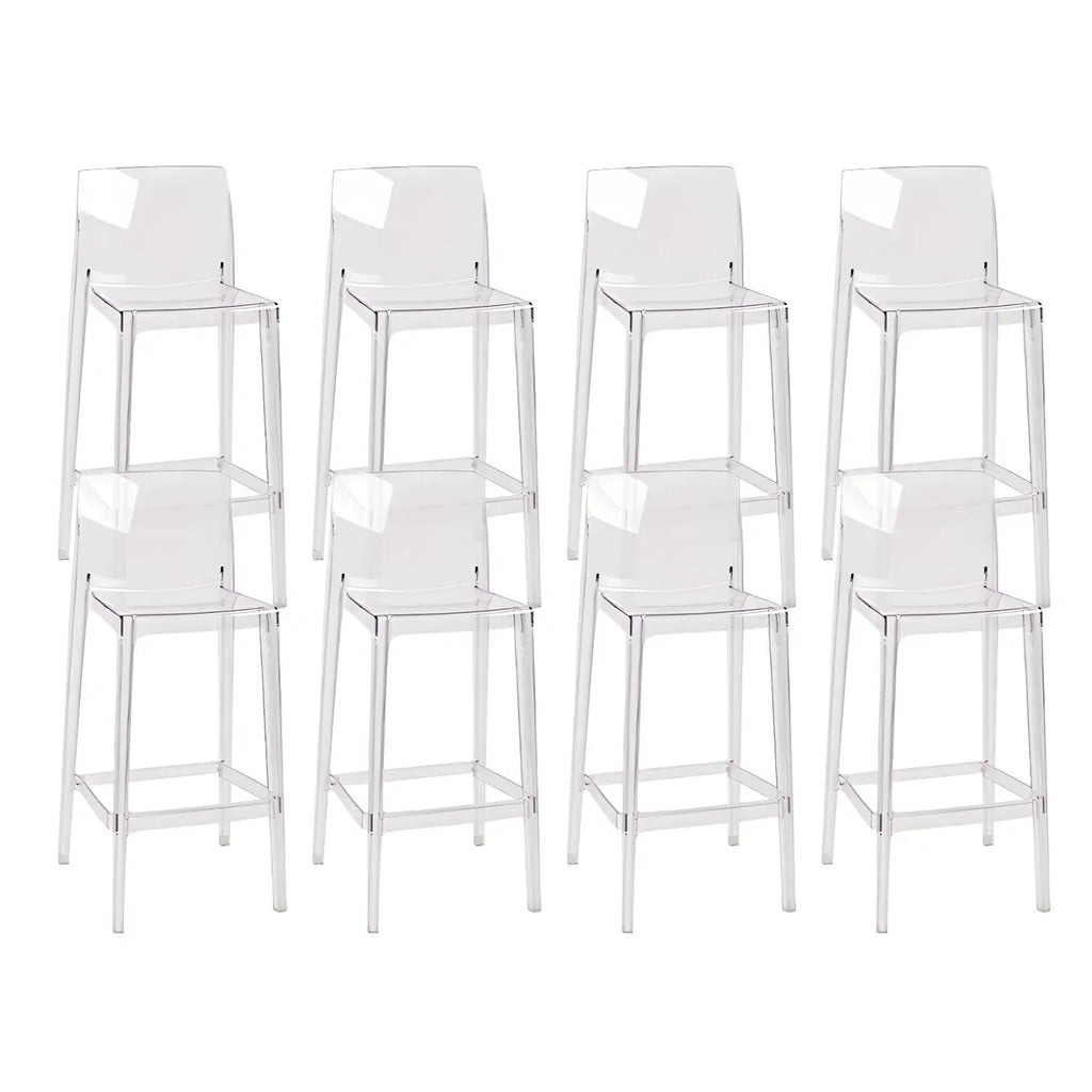 Modern Acrylic Transparent Stylish Rectangle Bar Stool