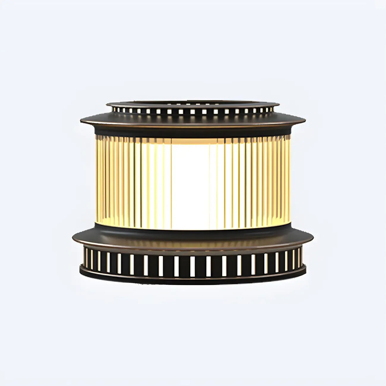 Black Metal Circular Drum Post Cap Light