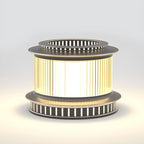 Black Metal Circular Drum Post Cap Light