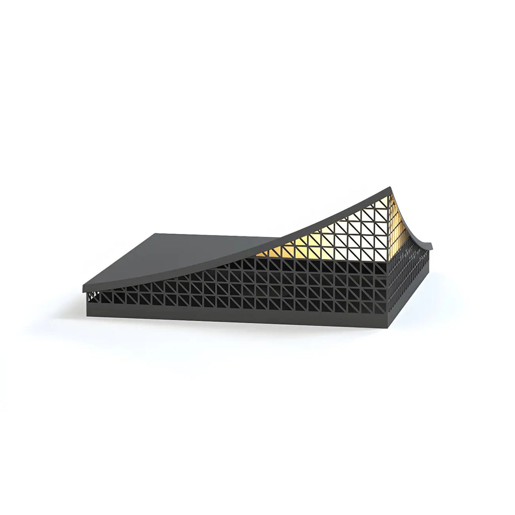 Designed Eave Simple Black Metal Post Cap Light