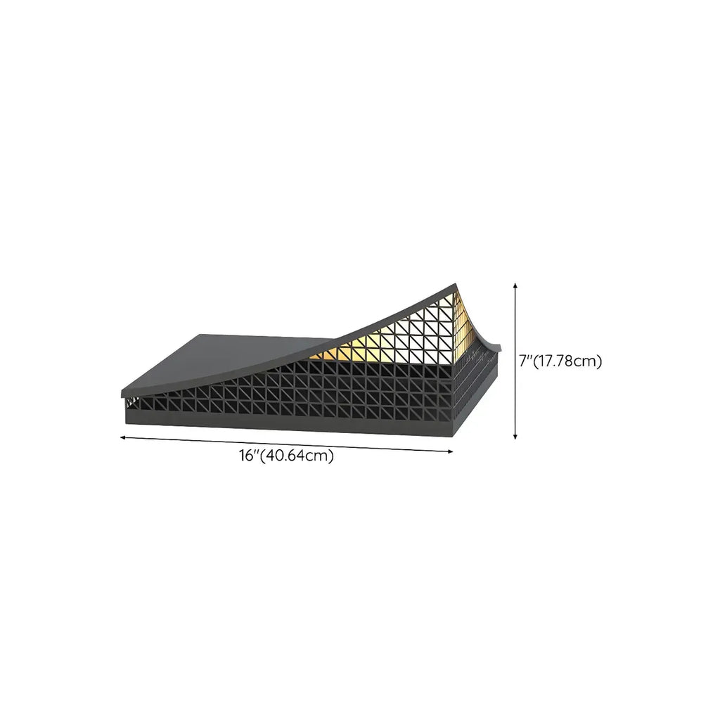 Designed Eave Simple Black Metal Post Cap Light