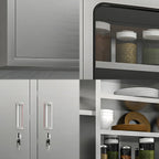 Adjustable Stainless Steel Wall-Mounted China Cabinet