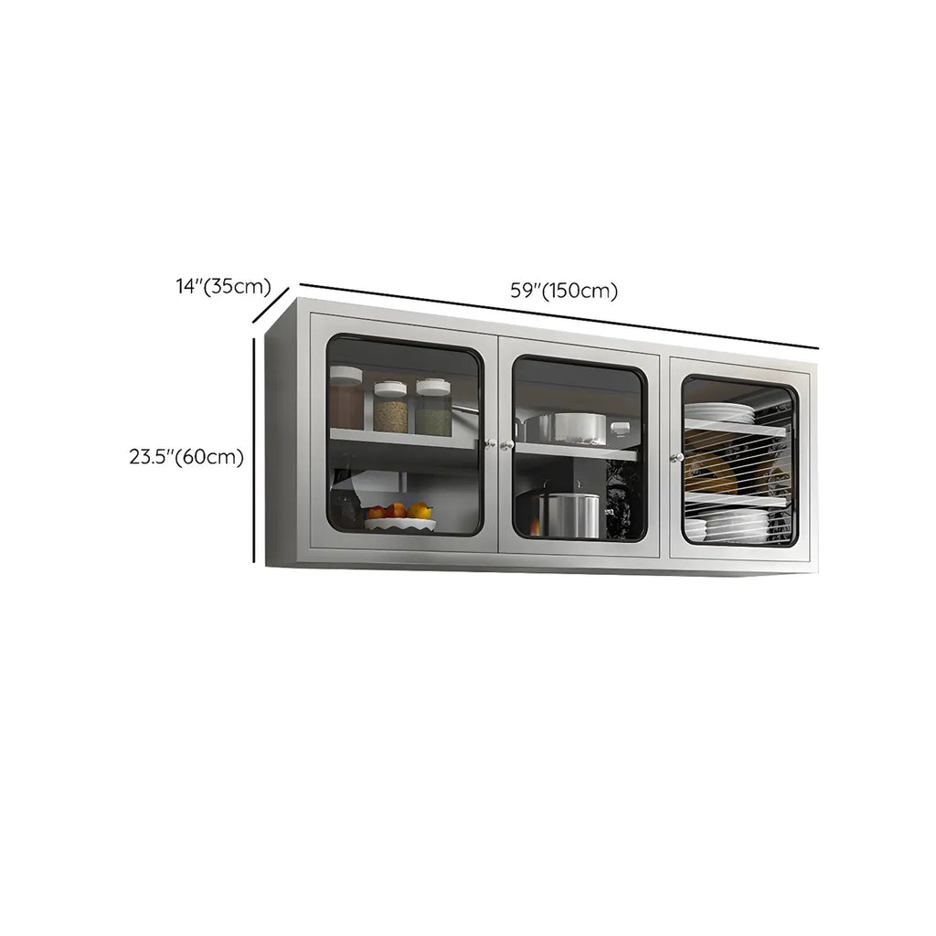 Adjustable Stainless Steel Wall-Mounted China Cabinet