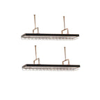 Elegant Black Hanging Wine Rack with Glass Holder