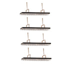 Elegant Black Hanging Wine Rack with Glass Holder