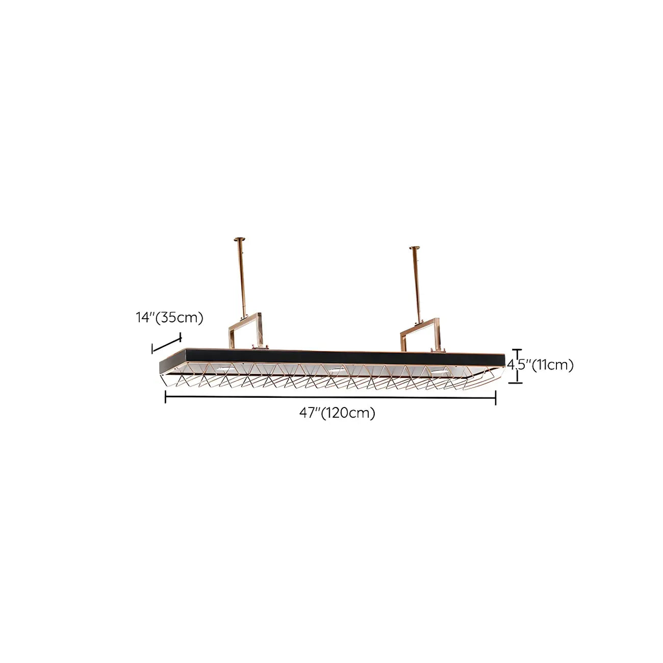 Elegant Black Hanging Wine Rack with Glass Holder