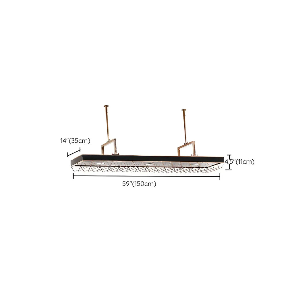 Elegant Black Hanging Wine Rack with Glass Holder