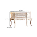 French White Wood Console Table with Drawers in Scratchproof