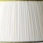 Plug-In Elegant Ceramic LED Table Lamp with Fabric Shade