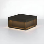 Black Square Solar Warm Light Outdoor Post Lights