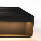 Black Square Solar Warm Light Outdoor Post Lights