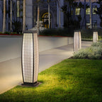 Black Metal Grid Vertical Post Cap Light