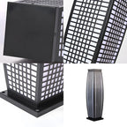 Black Metal Grid Vertical Post Cap Light