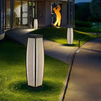 Black Metal Grid Vertical Post Cap Light
