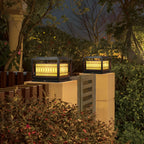 Black Metal Rectangle Lantern Design Post Cap Light
