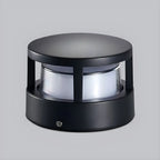 Black Metal Cylinder Wired Post Cap Light