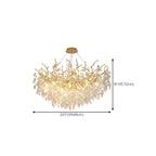Elegant Gold Branch Crystal Chandelier Adjustable Height