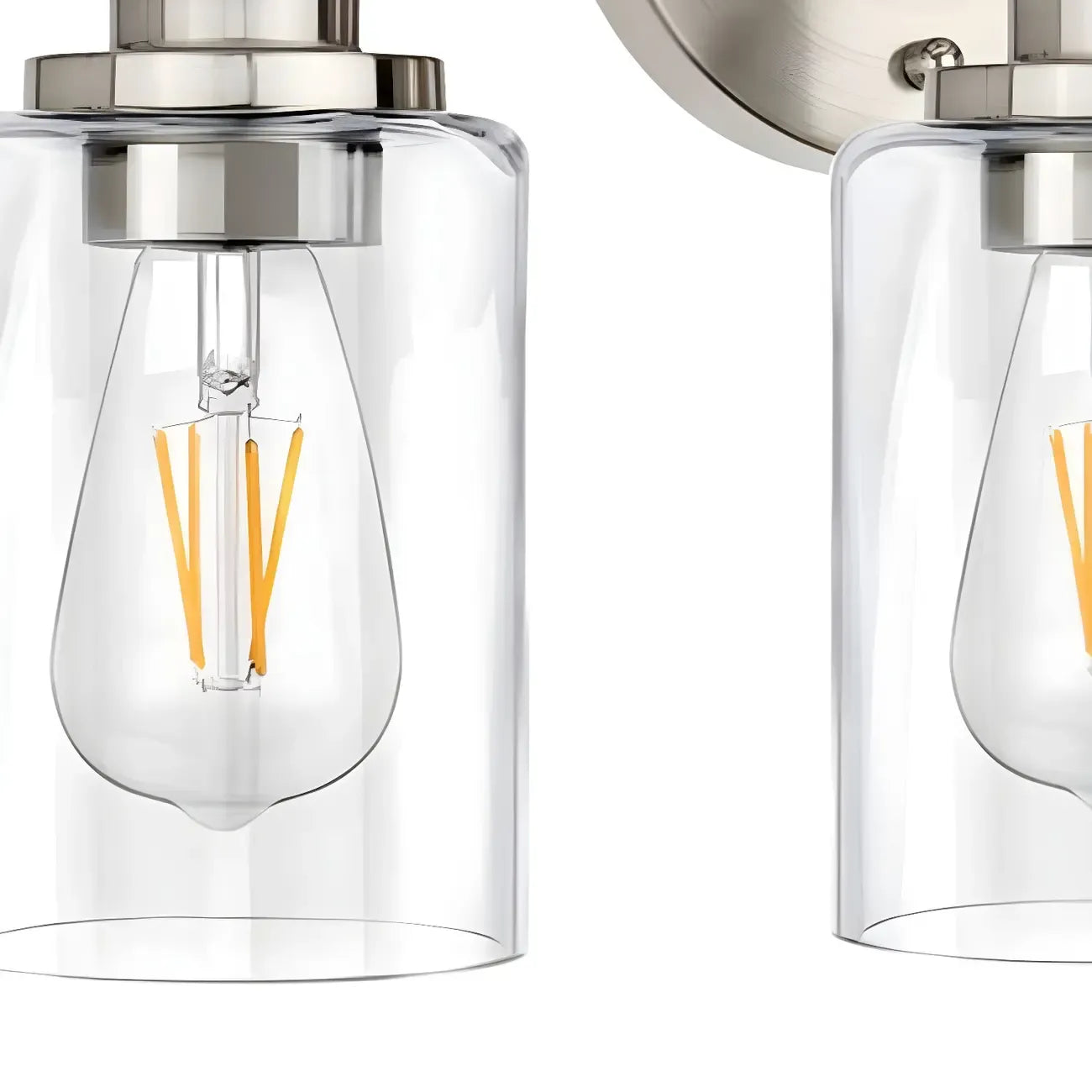 Classic Silver Tube Vanity Lights with Glass Shade for Bathroom