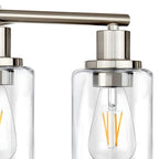 Classic Silver Tube Vanity Lights with Glass Shade for Bathroom