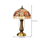 Antique Brass 2-Light Stained Glass Dome-Shape Table Lamp