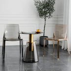 Amber Acrylic Armless Low Back Dining Chair