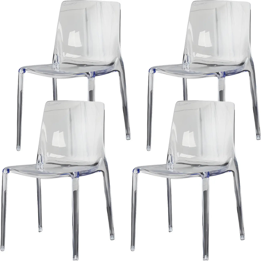 Amber Acrylic Armless Low Back Dining Chair