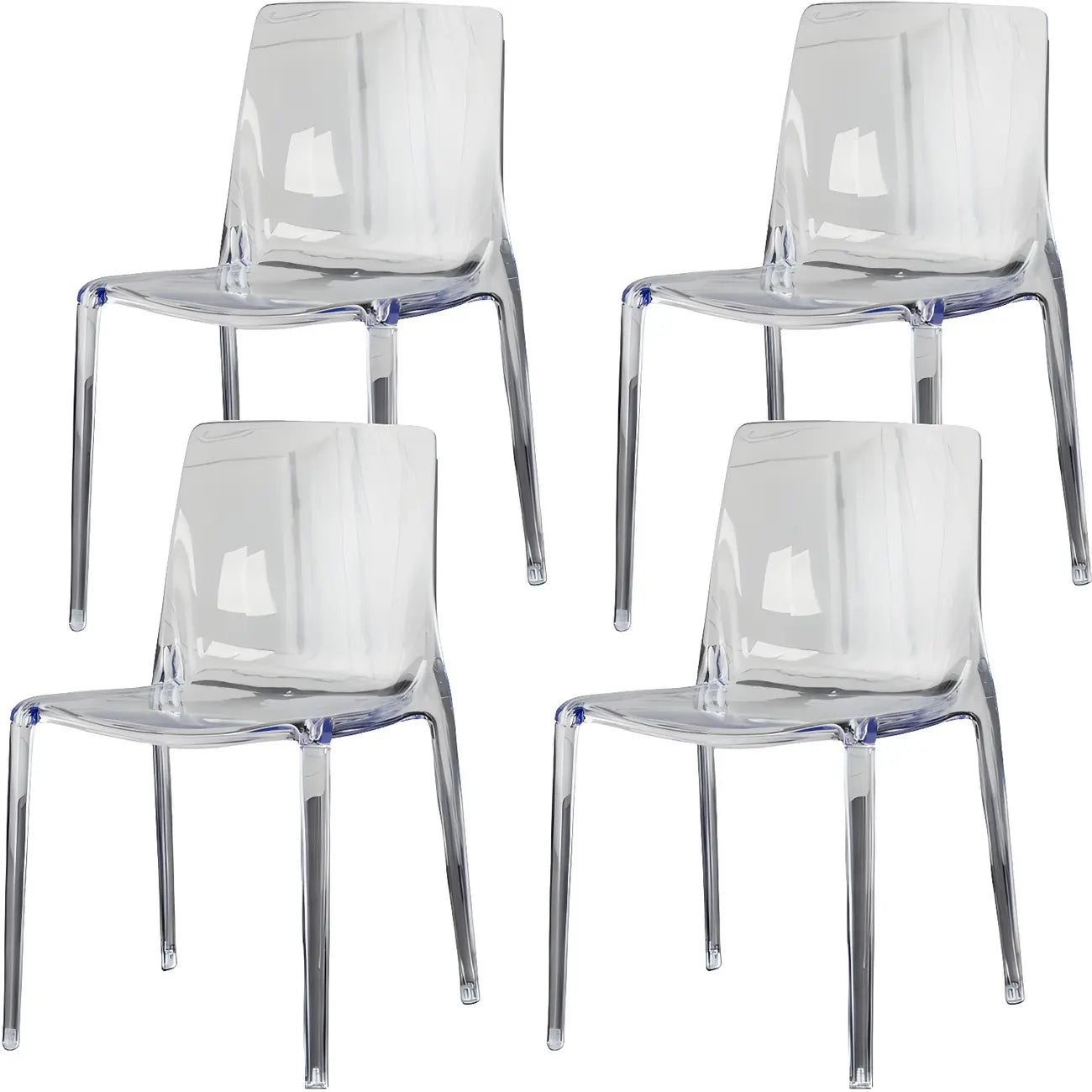 Amber Acrylic Armless Low Back Dining Chair