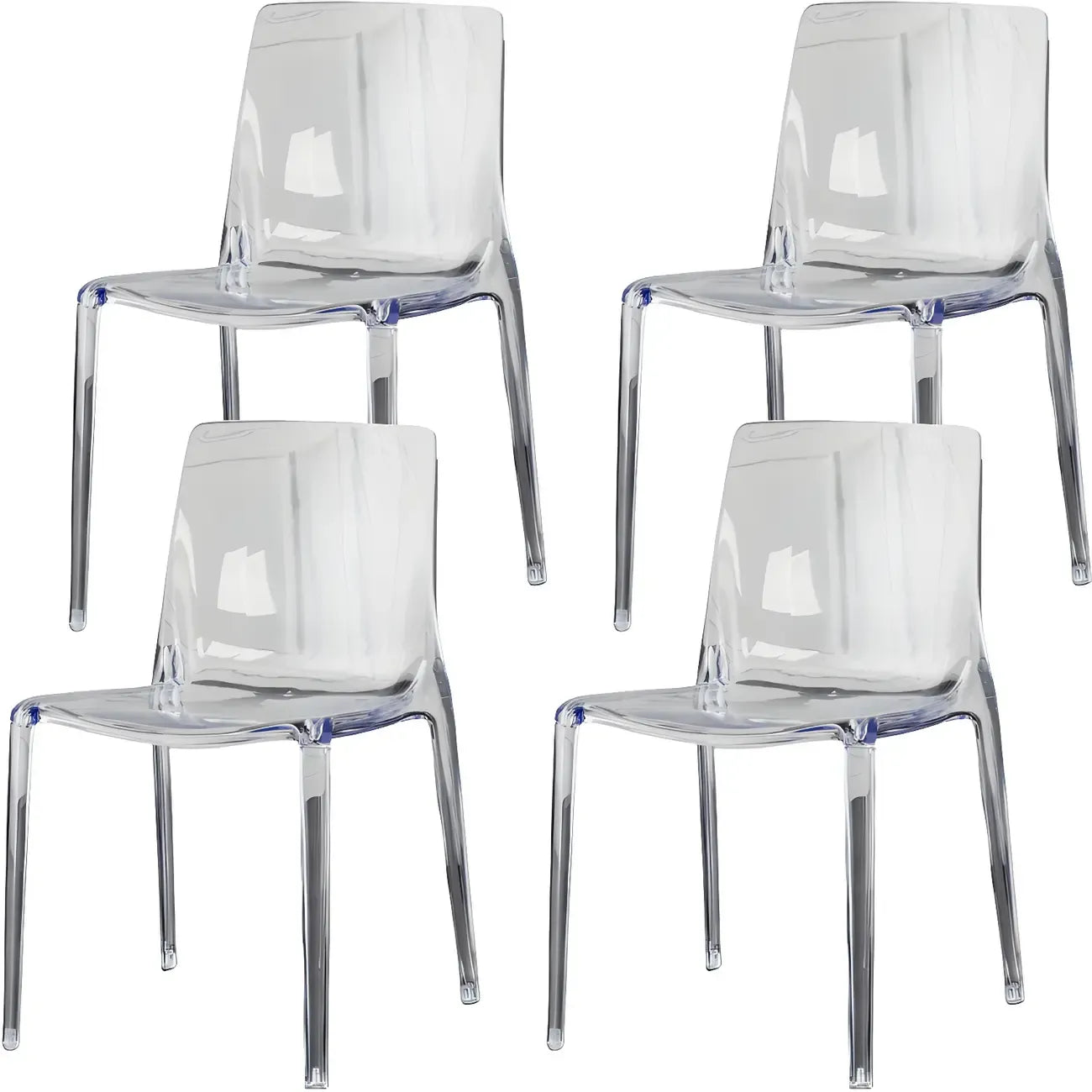 Amber Acrylic Armless Low Back Dining Chair